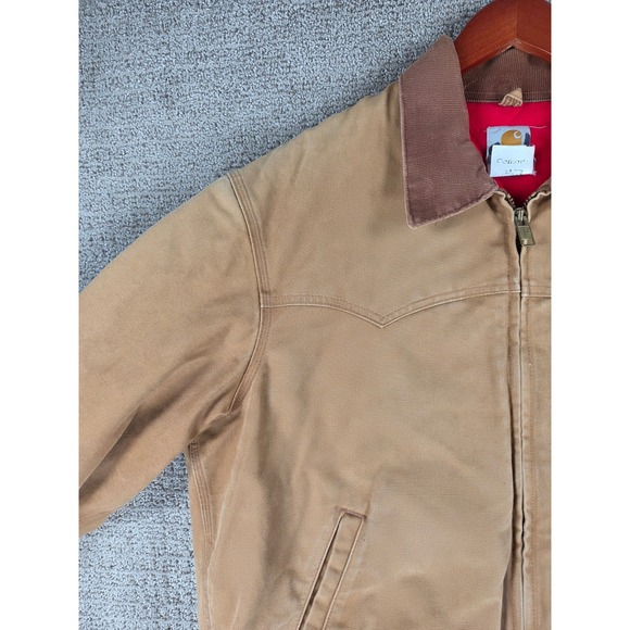 Vintage Carhartt J13 Santa Fe Mens XL Tan Beige Work Jacket Quilt Lined - Picture 8 of 13